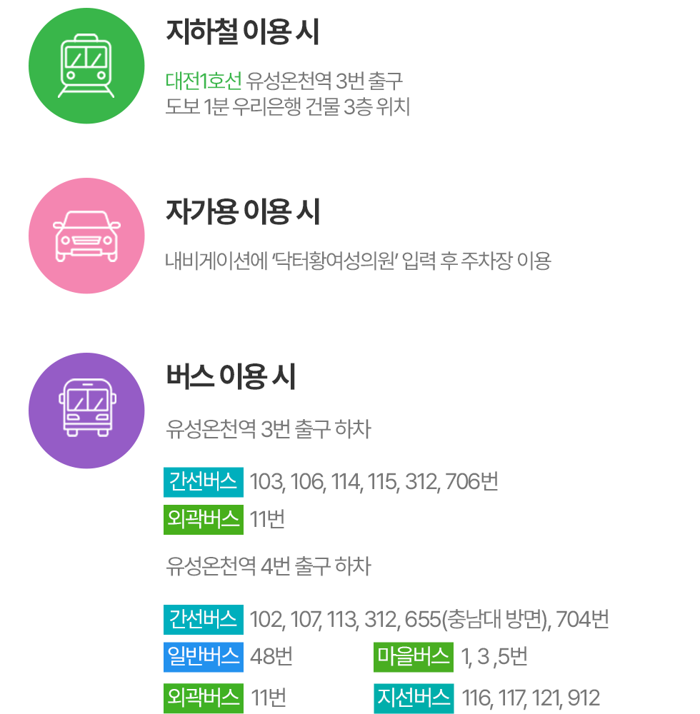 지하철,버스,자가용 이용시